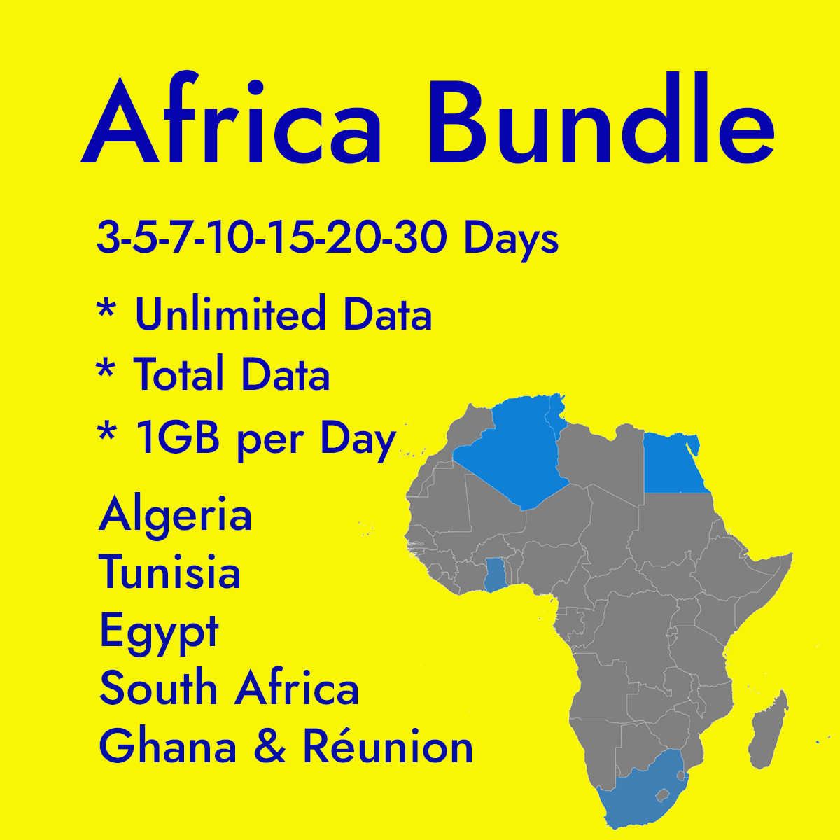 Prepaid Africa eSIM Bundle 6 Countries