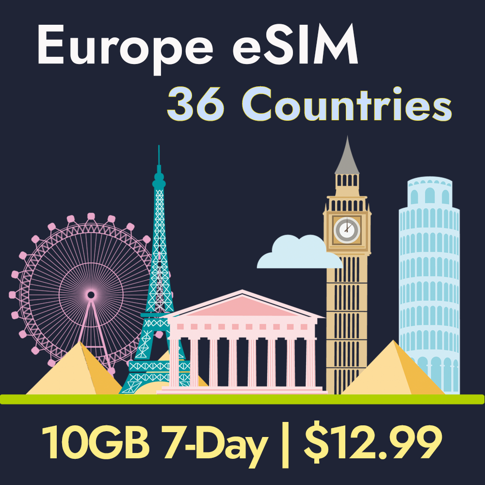 Prepaid eSIM for Europe Travel
