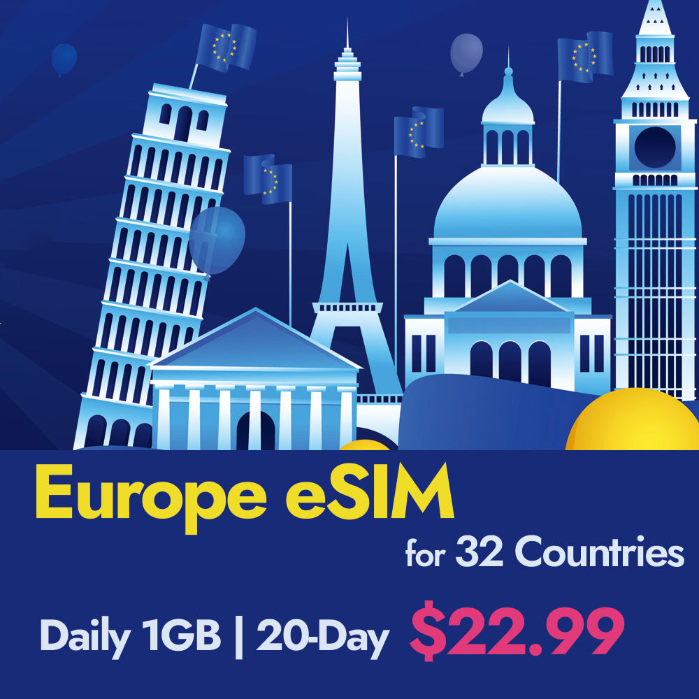 Prepaid eSIM for Europe Travel