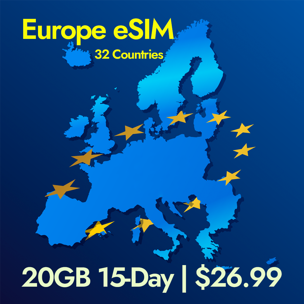 Prepaid eSIM for Europe Travel