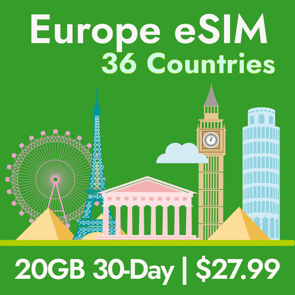 Prepaid eSIM for Europe Travel