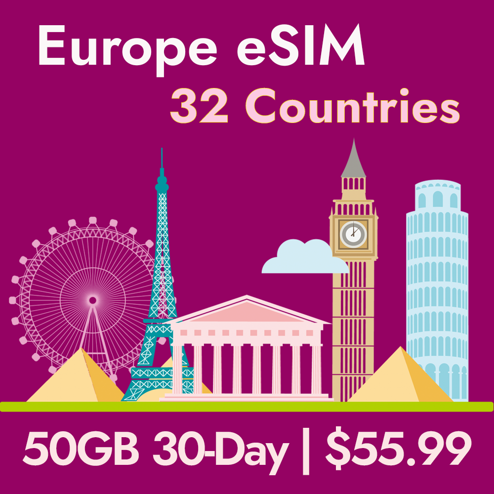 Prepaid eSIM for Europe Travel