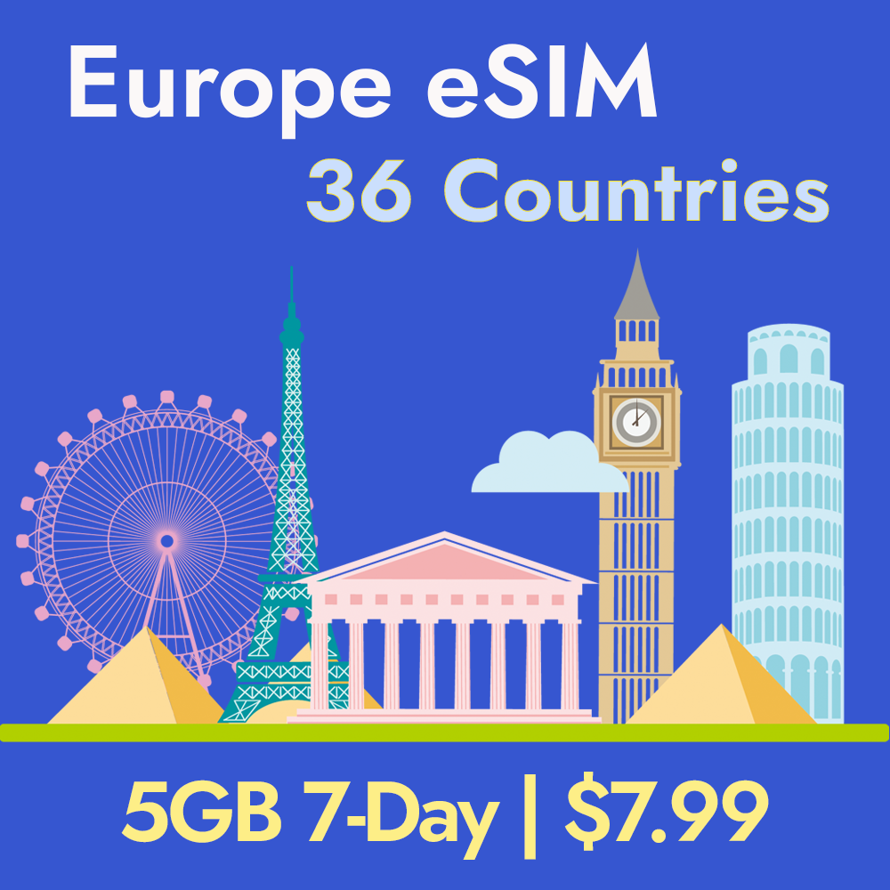 Prepaid eSIM for Europe Travel