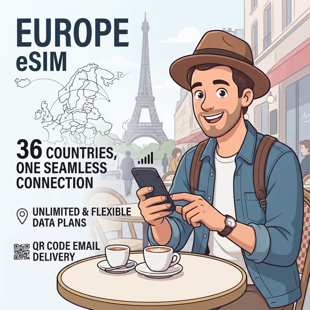 Prepaid eSIM for Europe Travel