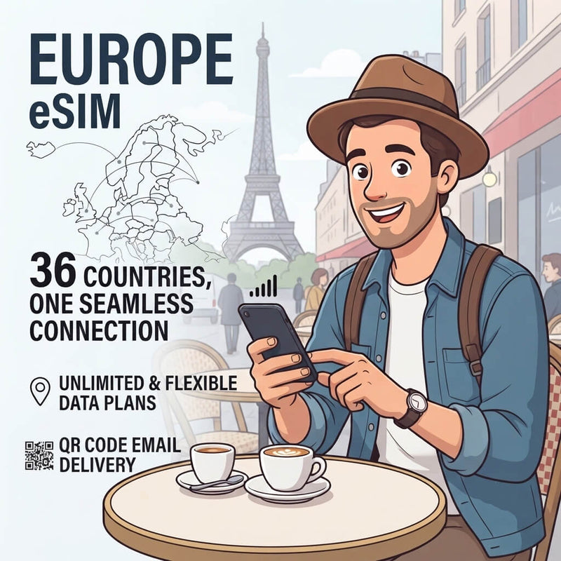 Prepaid eSIM for Europe Travel