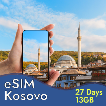 Kosovo eSIM Data Plans | 13GB or 26GB | 27 Days