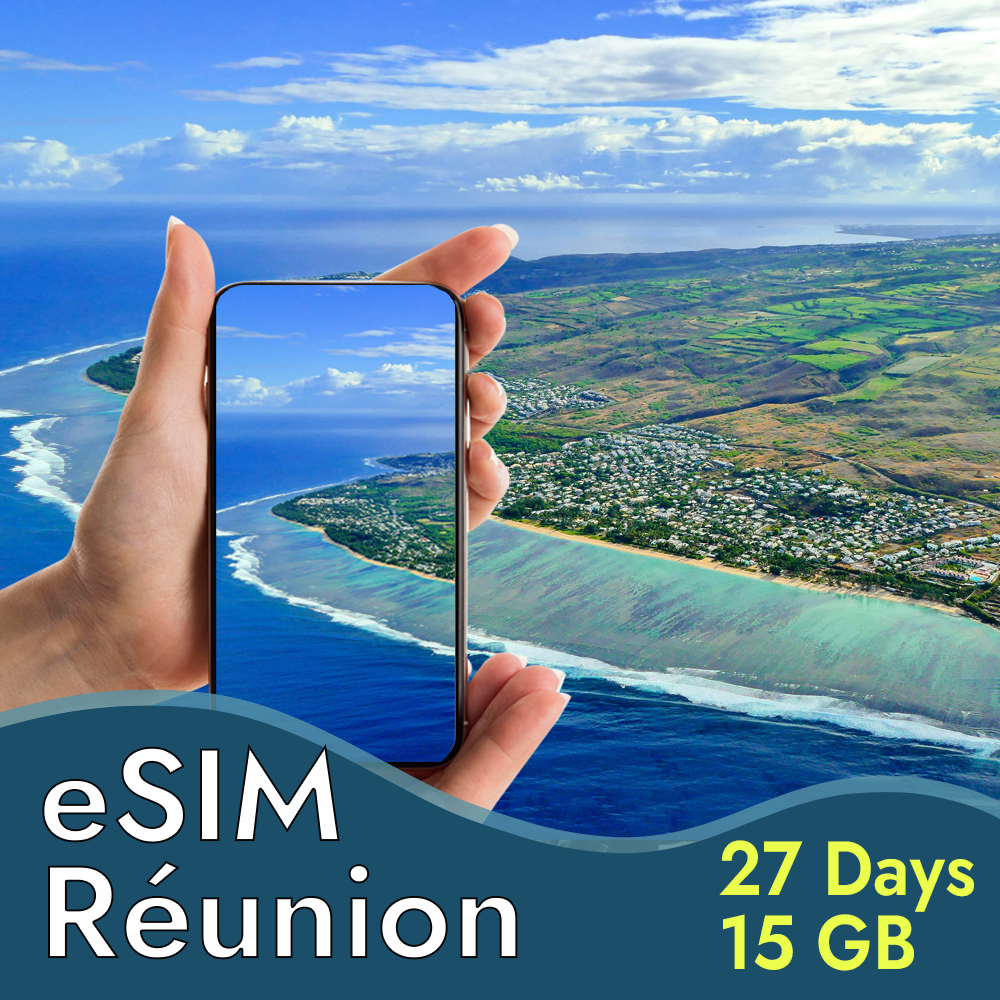Reunion Island eSIM | 15GB Data for 27 Days High-Speed