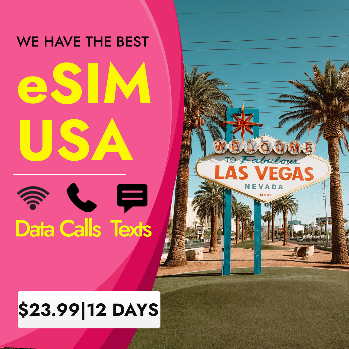 US eSIM Unlimited Data Calls & Texts